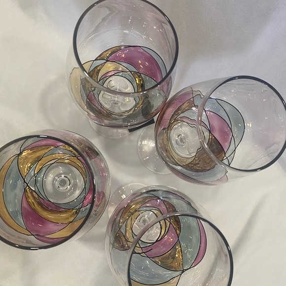 Set of four Antoni Barcelona handcrafted, mouth blown, hand painted glasses - Picture 4 of 13